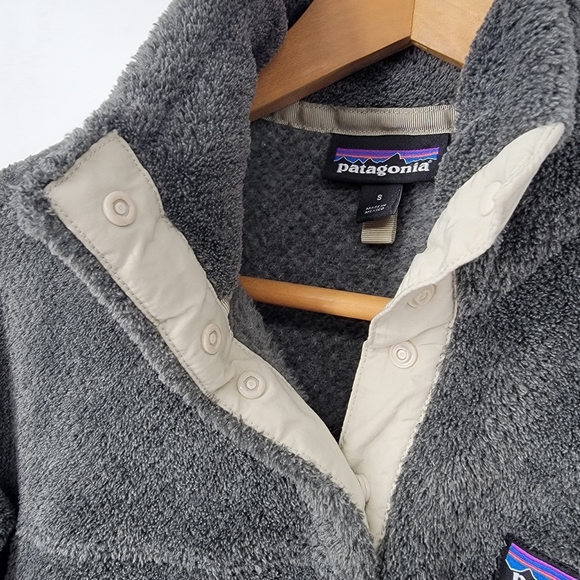 Patagonia Snap T Pullover Womens Small Gray Deep Pile Polartec Fleece Sweatshirt - Picture 4 of 16